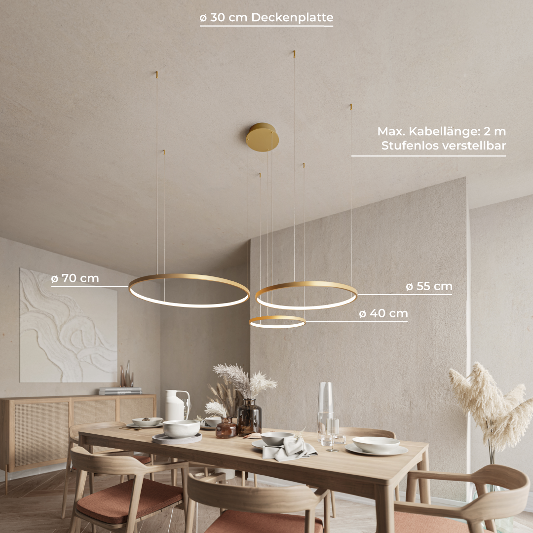 Ring LED Deckenleuchte für Esszimmer & – Neona Wohn dimmbar