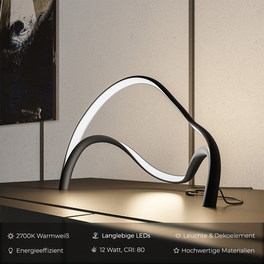 Matt Neona LED-Tischleuchte - – 2-in-1 Designhighlight - Warmweiß 2700K - Schwarz